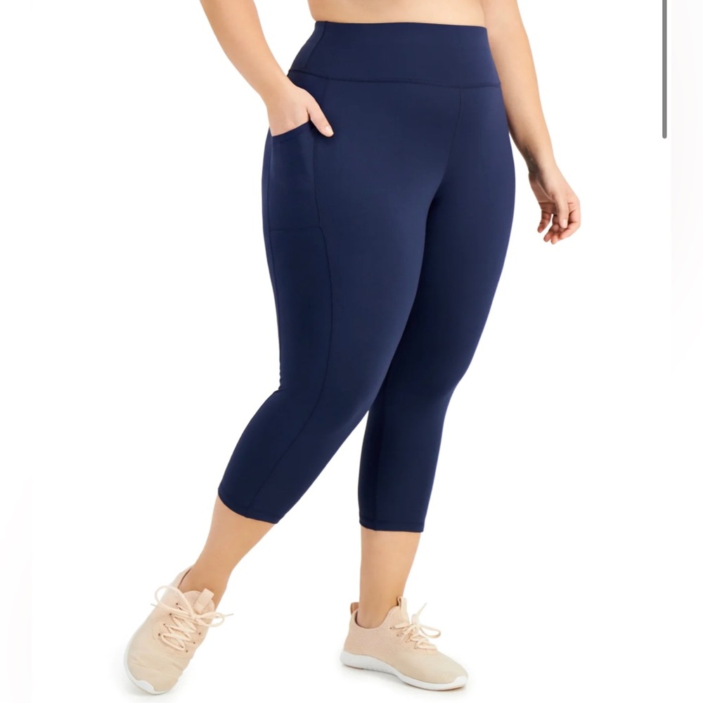 Ideology Women’s Cropped Leggings Blue Size 3X